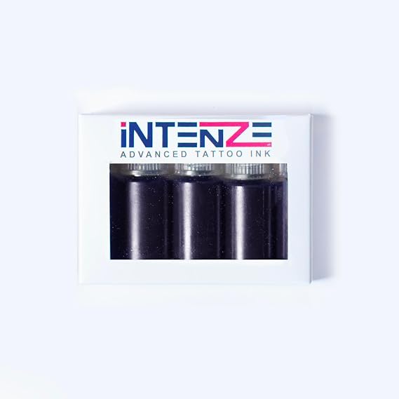 Intenze SINGLEZ Dark Purple Tattoo Ink 5-Pack - Single-Use Bottles for One-Session Work - Sterilized, Vegan, Made in the USA