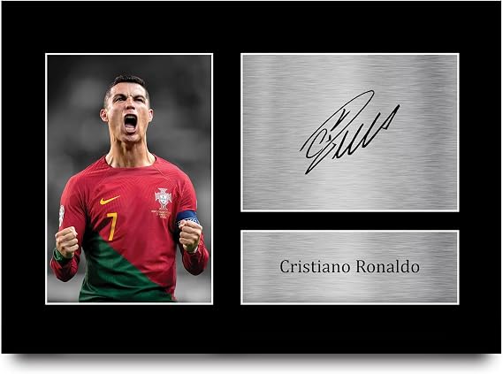HWC Trading Cristiano Ronaldo Portugal Gifts Printed Signed Autograph Picture for Football Fans and Supporters - A4