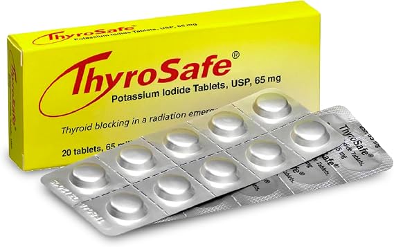 ThyroSafe 65mg Potassium Iodide Tablets (20 Pack) - Protects Your Thyroid from Nuclear Radiation Exposure