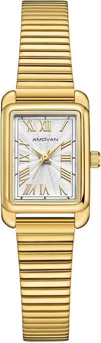 Gold Watches for Women Small Wrist, Dainty Rectangular Case Vintage Wrist Watches, Vintage Ladies Quartz Wrist Watch for Mother's Day, Valentine's Day, Anniversary