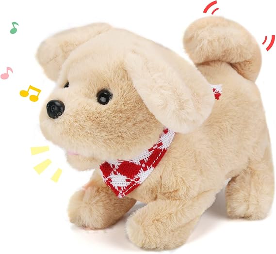 Electric Plush Toys Corgi Puppy Interactive Pet Dog-Walking,Barking,Tail Wagging Interactive Toys for Toddler Kids Boys Girls