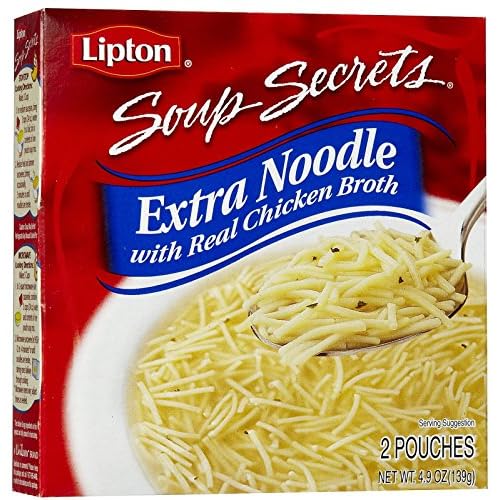 Lipton Soup Secrets Extra Noodle Soup Mix w Real Chicken flavor Broth - 4.9 oz 2 pouches