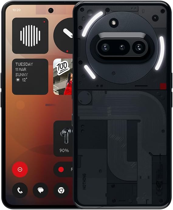 Nothing Phone (3a) 128 GB - mobile phone with 32 MP front camera, 30x ultra zoom, 50W fast charging and 6.77" FHD+ flexible AMOLED display - Black