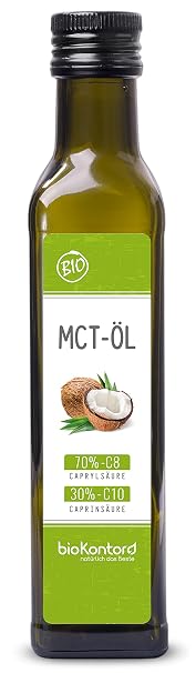 bioKontor - Organic MCT Oil 250 ml - Made from 100% Organic Coconut Oil - MCT Oil C8 C10