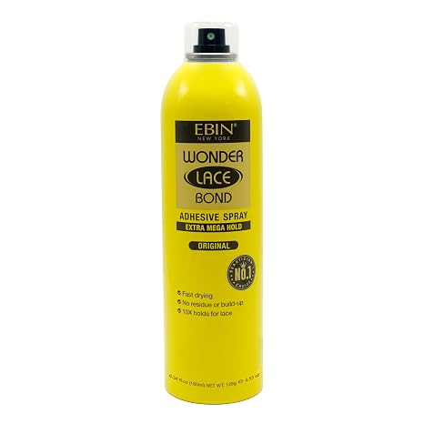 Wonder Lace Bond Adhesive Spray - Original 6.34fl.oz./180ml | Fast Drying, No Residue, Long Lasting Formula with Protecting Edges Lace Front Wig Bond