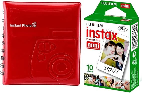 10-piece film+64 Album (Red) for Instax Fuji 7-8-9-25-70-90