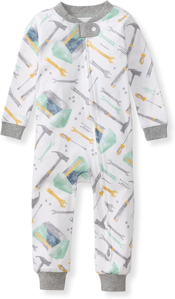 Burt's Bees Baby Unisex Footless Sleeper Pajama, 1-Pc Zip-Up Footie Pajama