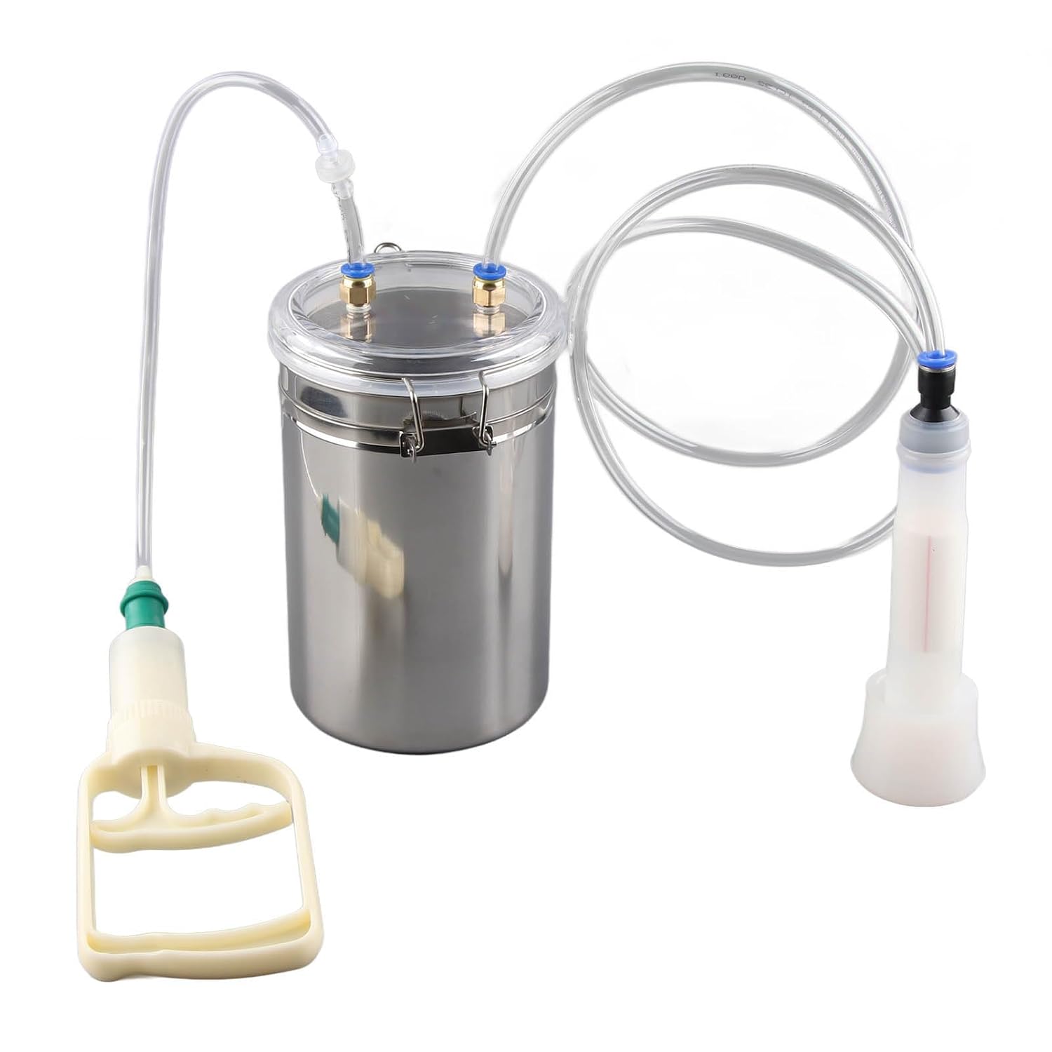 Manual Milking Machine, 2l Hand Pump Milker Machine Effort Saving Milking Machine Stainless Steel Bucket Milker for Sheep Goat Cow