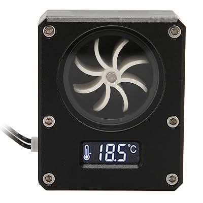 Water Cooling Meter Indicator, 12V Small PC Water Cooling Meter, 3pin Interface G14 Thread Acrylic Rustproof Computer Meter for PC Water Cooling SystemBlack