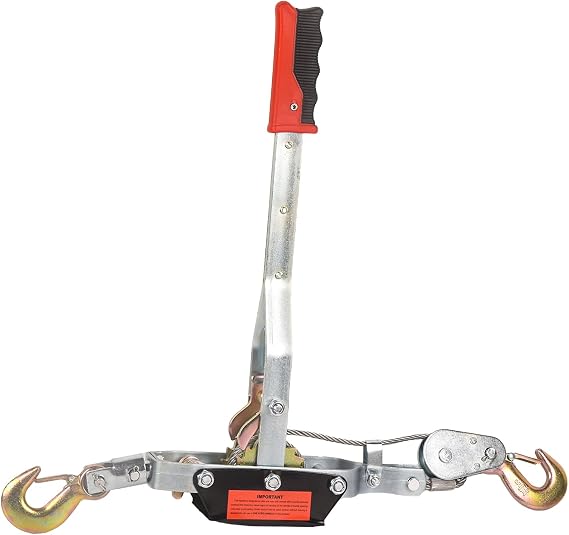 Doppy 4 Ton Winch Ratchet Tool, 2 Hook Dual Gear Power Puller,8800 Lbs Pulling Capacity Boat Marine,Heavy Duty Cable Come Along Tool,Automotive Hoist Winch Puller