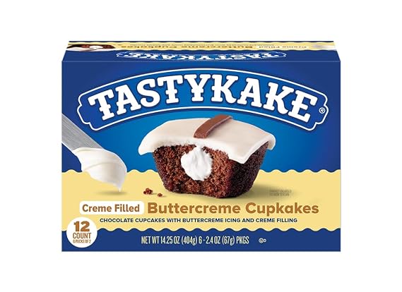 Tastykake Cream Filled Buttercreme Cupcakes 17.6 oz Each - 2 Boxes