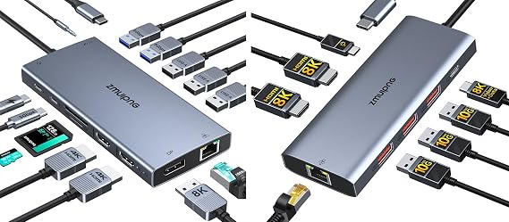 8K 8-in-1 Docking Station & 15-in-1 Docking Station with 4K 2 HDMI+DP 8K