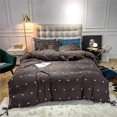 Quilt Cover Set 4PcsSet Flower Printing Pillowcase Bed Sheet Soft Double Brushed Microfiber Hotel Series Lightweight Microfiber Duvet Cover Reversible Anti Wrinkle Super Soft Hypoallergenic B Twin