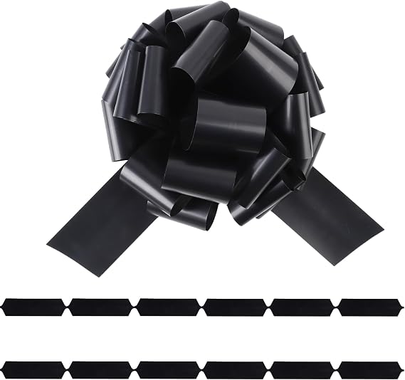 2 Pcs 12 Inch Large Gift Bow, Metal Matte Giant Bow Suitable for Bicycles,Household Appliances,Christmas, Table Decorations and Party Events (Black)
