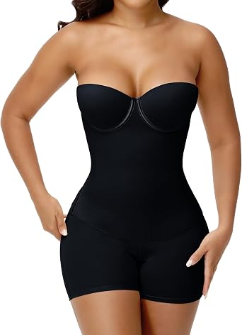 SHAPESHE Strapless Shapewear for Women Backless Seamless Corset Shapewear With Built In Bra Tummy Control Body Shaper