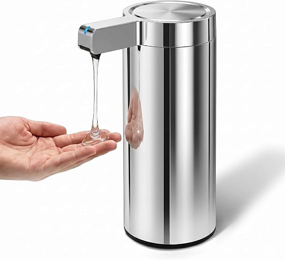 Automatic Soap Dispenser, Touchless, 9 oz, Chrome Metallic, Rechargeable