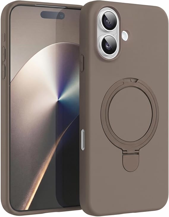 Microsonic Apple iPhone 16 için Kılıf Aura Stant MagSafe Kahverengi [iPhone 16 ile Uyumlu Kılıf - Kahverengi]