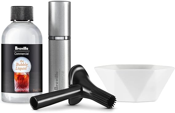 Breville Commercial CSM001BLK Smoke Bubble Cocktail Kit | Bar set for Breville Smoking Guns creates smoke-filled bubbles for unforgettable cocktails and mocktails