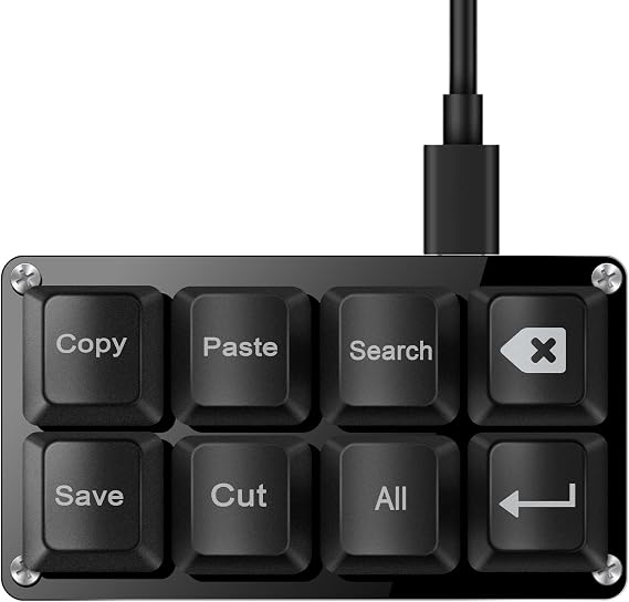 Mini 8-Key Copy Paste Programmable Keyboard Hotswappable Mechanical Switch