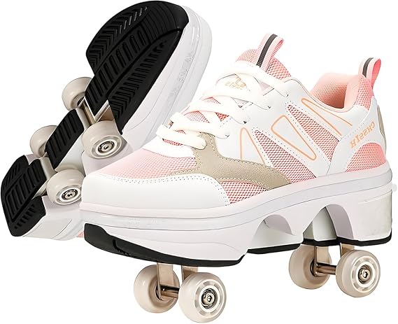 CHSSIH Roller Skate Shoes for Girls, Kids, Women, Men & Adults Retractable Shoes with Wheels | Pop-Out High Roller Skating Shoes That Turn Into Sneaker Skates