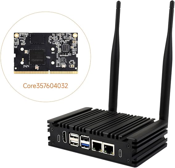 waveshare Luckfox Core3576 Edge Computing Development Board, Rockchip RK3576 Octa-Core 2.2GHz Processor, Features A Big.Little Architecture, 4GB RAM, 32GB eMMC Flash, Case Included