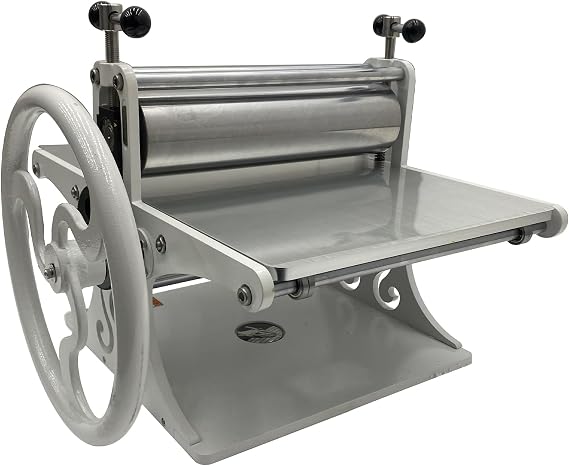 19.7" x 13" Manual Printing Press Letterpress Machine, Basic Etching Machine, Heavy Duty All Metal Structure, for Art Craft Printmaking, White