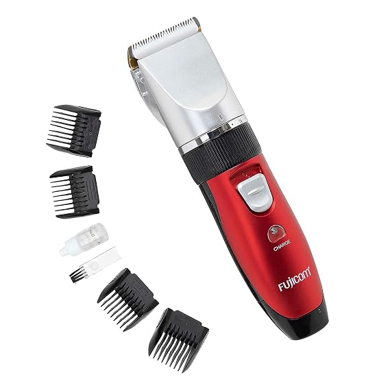 Cordless Hair Trimmer - Mens Grooming Kit Haircut Machine for All Hair Type - Adjustable Length Ceramic Blade - Low Noise - 4 Combs for All Hair Types Rechargeable