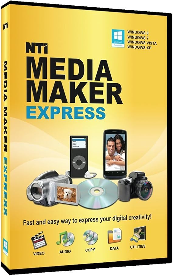 NTI Media Maker Express | Top-rated Burning Software | CD Maker | CD Copy | Multiple-CD Copy | Lifetime License (Not 1-Year Subscription)