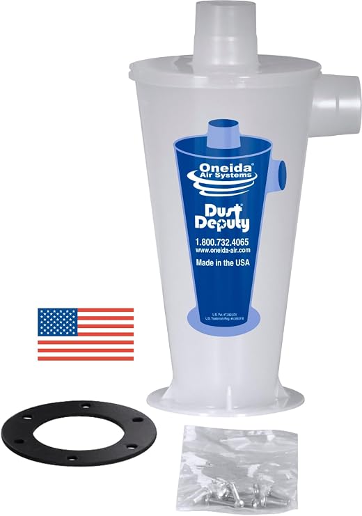 Oneida Air Systems Dust Deputy DIY Anti-Static Retrofit Cyclone Separator for Wet/Dry Shop Vacuums (DD DIY)