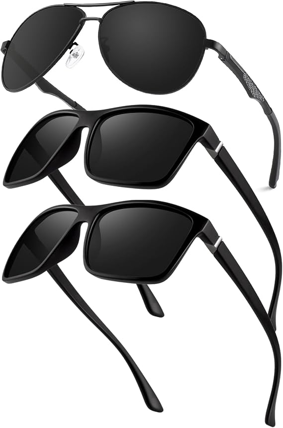 GQUEEN Classic Polarized Sunglasses for Mens Womens Bundle