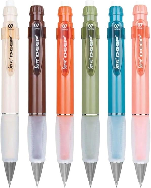 Serve Deep Mechanical Pencil, Earth Shades, 0.7 mm, Box of 6