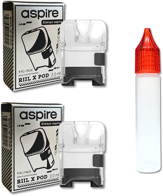 Aspire Riil X Reel-X Replacement POD Cartridge + Empty Bottle Set of 2