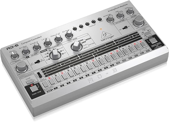 Behringer RHYTHM DESIGNER RD-6-SR Analog Drum Machine with 8 Drum Sounds, 64 Step Sequencer and Distortion Effects