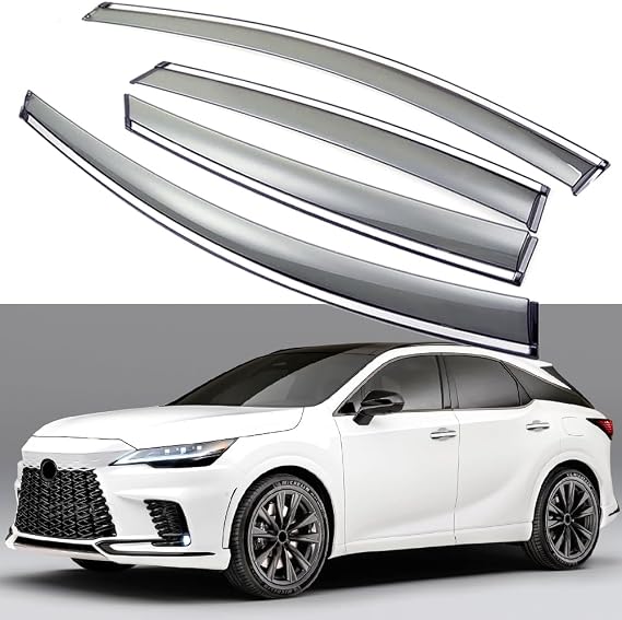 Window Visors Rain Guards Compatible with Lexus RX 2023-2026 | RX 350 350h 500h, Wind Deflectors, Sun Shield Visors, Tape-On, Set of 4