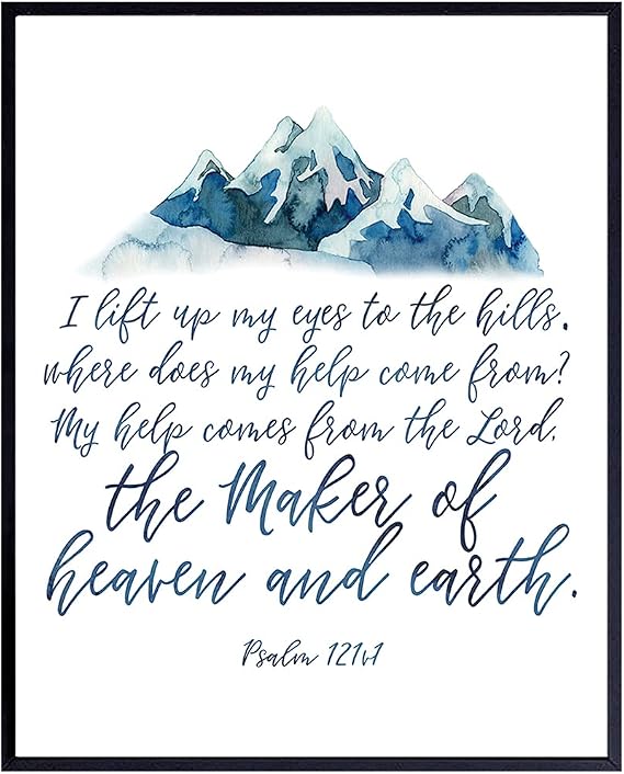 Religious Wall Decor - Inspirational Christian Gifts for Men - Psalms Bible Verse Wall Decor - Scripture Art - Spiritual Gifts for Men - Faith Artwork - God Art - Christian Decoration
