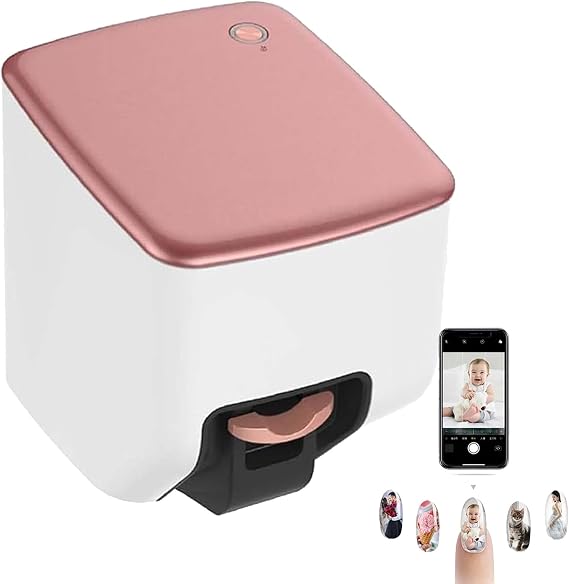 Professional Digital Mobile Nail Art Printer, 3D Nail Printer Mini Printer for Nails, Support APP/DIY, Endless Customization, Personalized Unique Nail Art, Fast Drawing in 10S