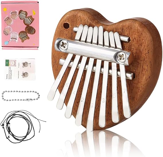 Vetimobato 8 Key Kalimba Thumb Piano - Mini Wooden Finger Piano for Adults & Beginners Small Musical Instrument with Tuning Hammer & Study Guide - Portable Mbira Starter Kit for Beginners