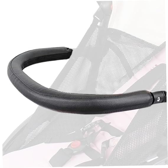 Stroller Bumper Bar Adjustable PU Leather Stroller Handle for Toddler Detachable Replacement Armrest