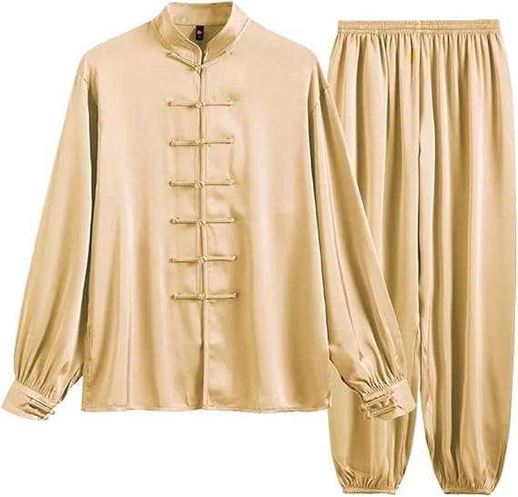 Kung Fu Uniform Acetate Ice Silk Taiji Suit Tai Chi Uniform Six Colors Long Sleeved Wushu Exercise