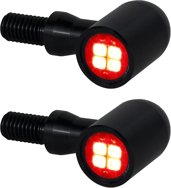 LED Tun Signals Universal Mini Motorcycle Blinkers Brake Tail Lights Compatible with Harley Honda Kawasaki Suzuki Triumph Yamaha