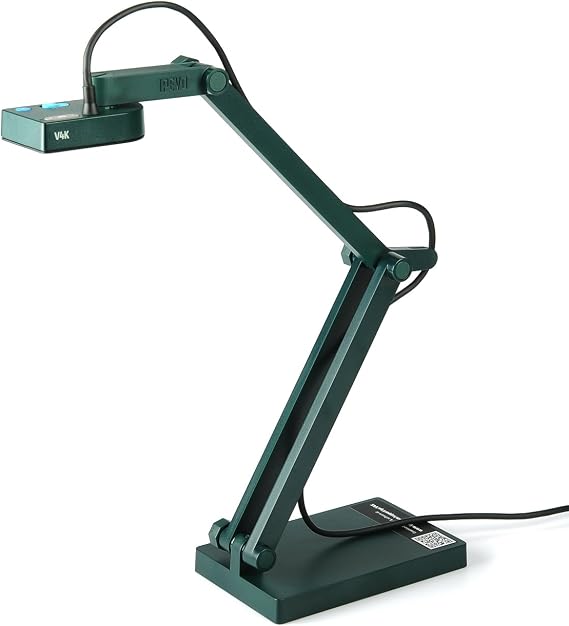 IPEVO V4K Ultra High Definition 8MP USB Document Camera Mac OS, Windows, Chromebook Compatible for Live Demo, Web Conferencing, Distance Learning, Remote Teaching, Green