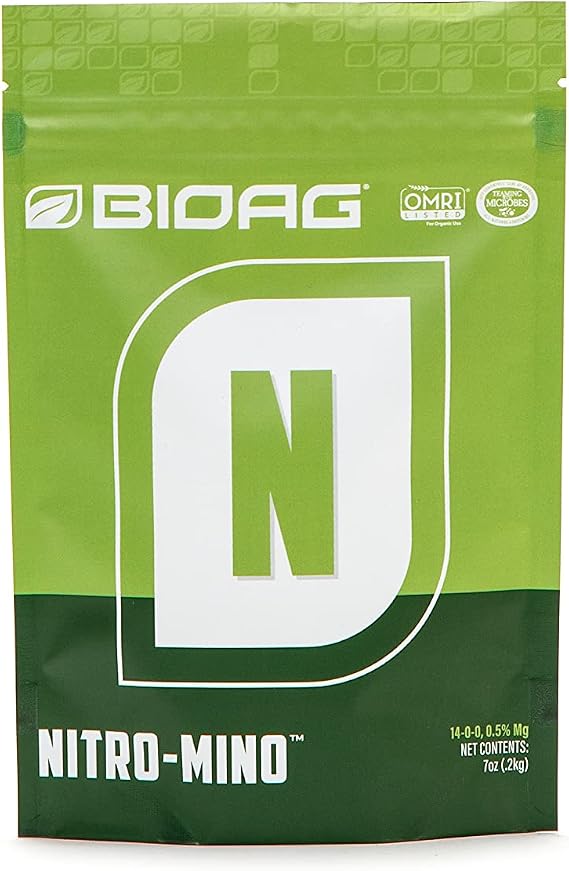 BioAg Nitro-Mino Organic Nitrogen Fertilizer, Amino Acids Nitrogen Magnesium (7 oz)