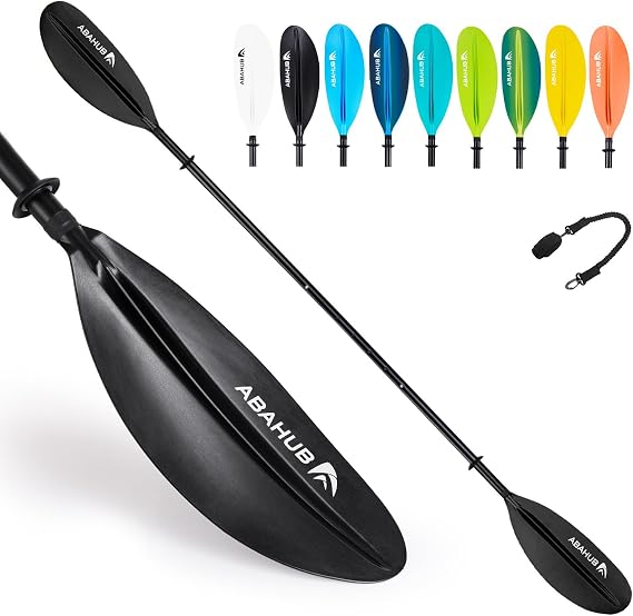 Abahub Kayak Paddle Adjustable 220-240 cm with Paddle Leash