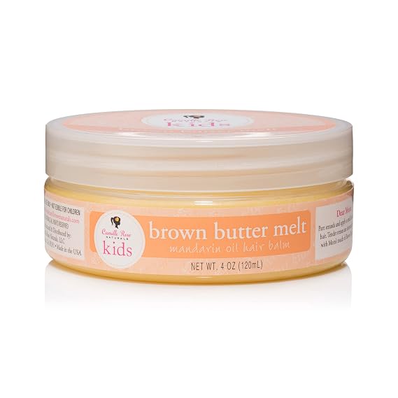 Camille Rose Kids Brown Butter Melt, Mandarin Oil Hair Balm, Helps to Sooth Scalp and Stimulate Growth, 4 oz