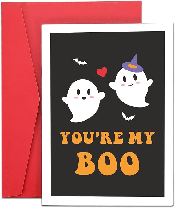 Fleure Esme Boo Basket Stuffers for Women Her Him Spooky Basket Stuffers for Girls Boys Boo Gifts for Couple Wife Halloween Boo Card Birthday for Boyfriend Girlfriend Wedding Boo Cards