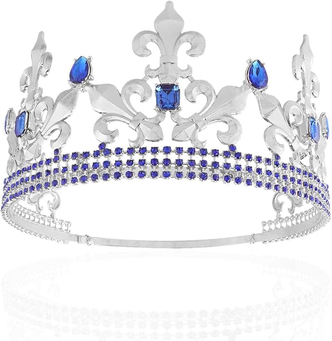 Royal King Crown Men Metal Prince Crowns Tiaras Full Round For Christmas/Wedding/Prom/Pageant/Birthday Party/Photography