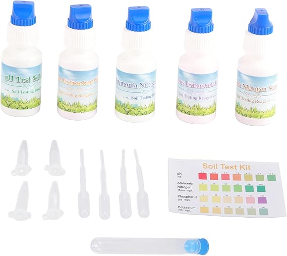 Akozon Soil Test Kit for Agriculture and Gardening - Liquid Solution for Measurement of PH, Nitrogen, Phosphorus and Potassium - Get the Best Results in Your Crops