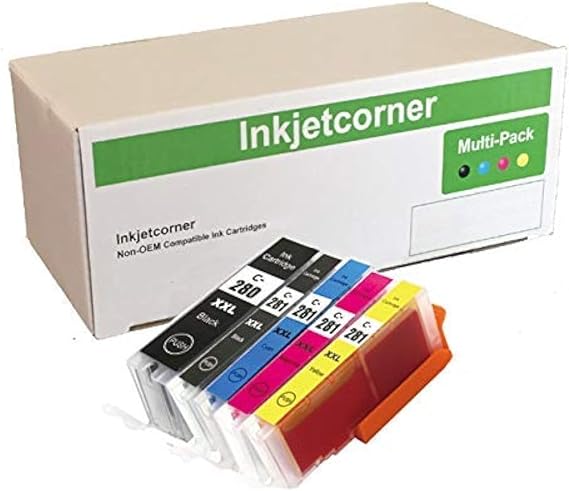 Compatible Ink Cartridge for PGI-280XXL CLI-281XXL (5 Pack) | for use with PGI 280 XXL CLI 281 XXL TR8620A TS9520a TS9521Ca TS702A TR8620 TR8520 Printer