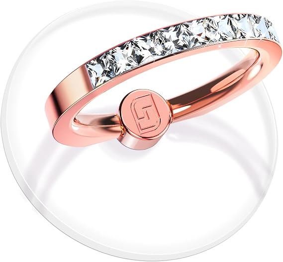 2 Pcs Jsoerpay Clear Phone Ring Holder with Diamond, Rose Gold