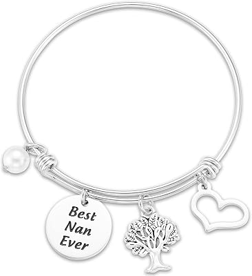 Kivosliviz Nan Gifts Bracelet for Women Bracelets Birthday Presents for Nans Best Nan ever Mothers Day Jewelry Gift Nan Stuff Nan Ornament Nan Bracelet
